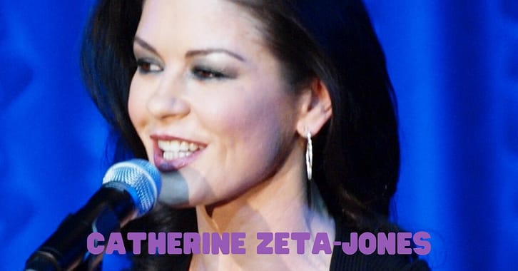 Catherine Zeta-Jones holding Mic